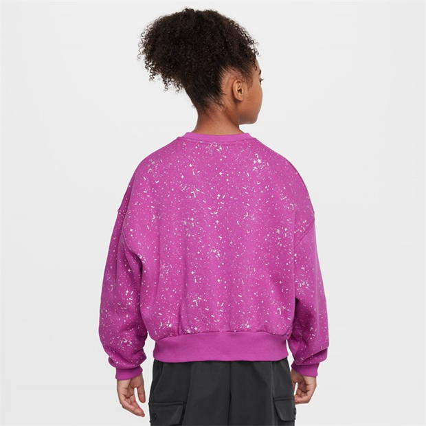 Nike Sportswear Club Fleece Big () Boxy Crew pentru fete pentru Copii hot fucsia