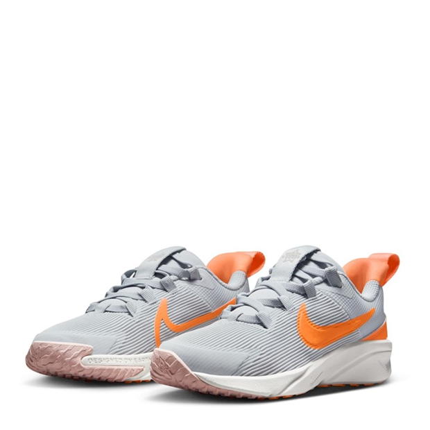 Nike Star Runner 4 Little Shoes pentru Copii gri portocaliu