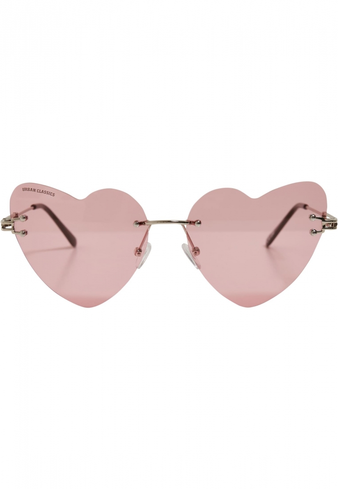 Ochelari de soare Heart cu lant roz argintiu Urban Classics