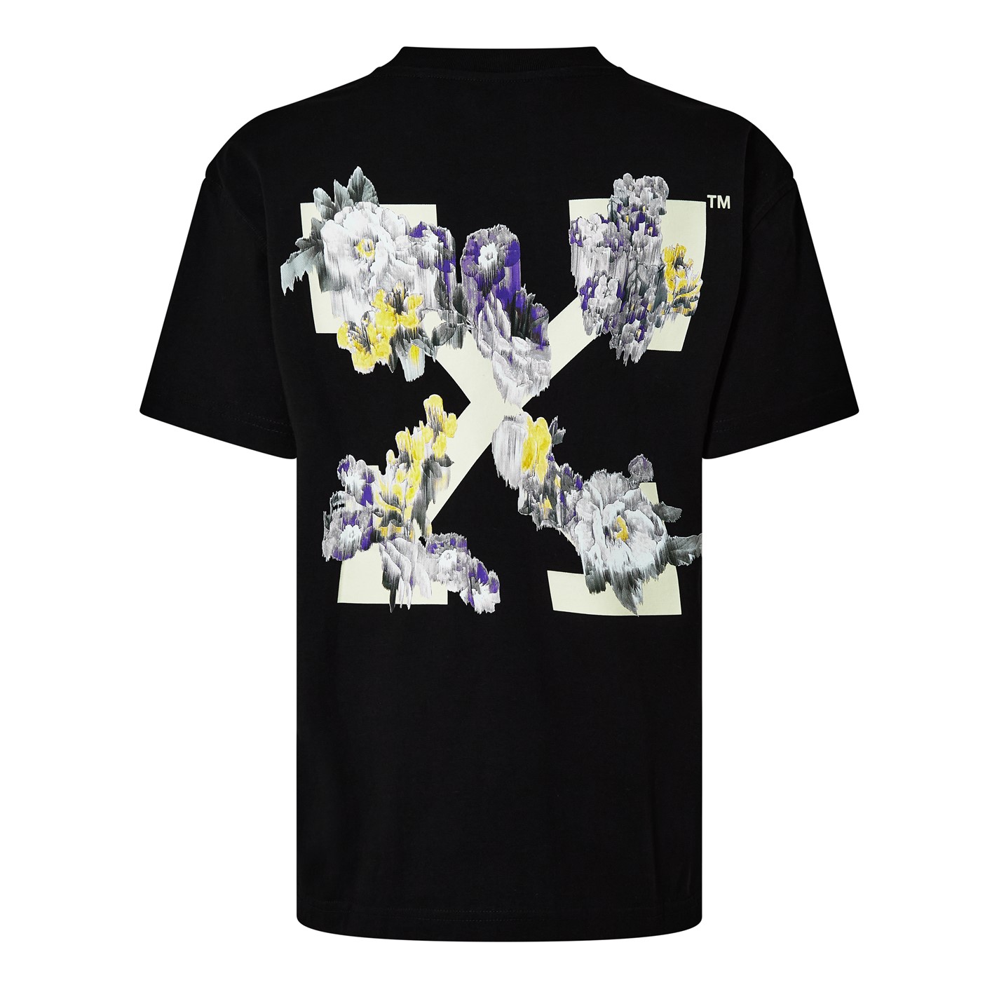 OFF alb Off Flower Tee femei negru multicolor