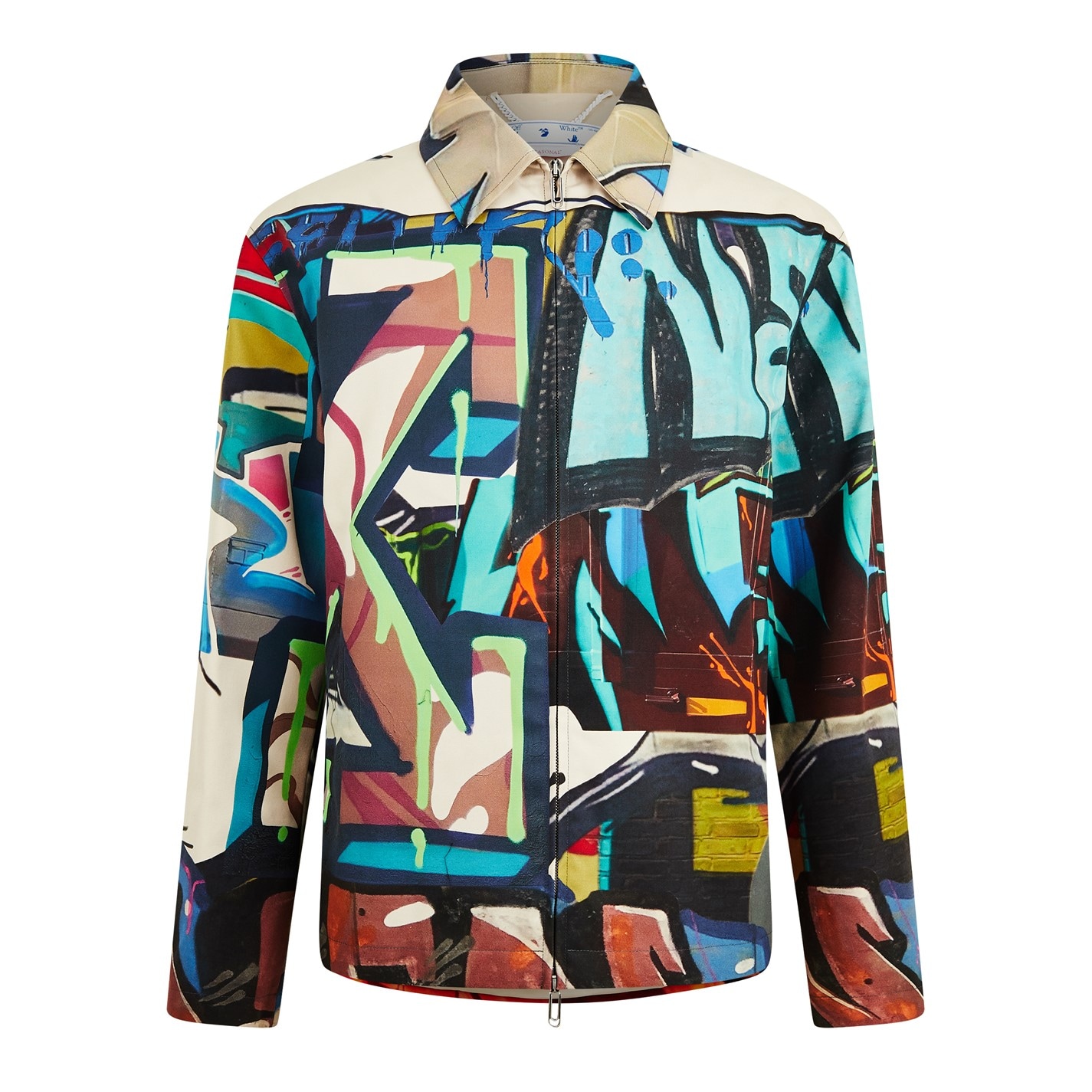 OFF alb Off Harrington pentru barbati bej multicolor