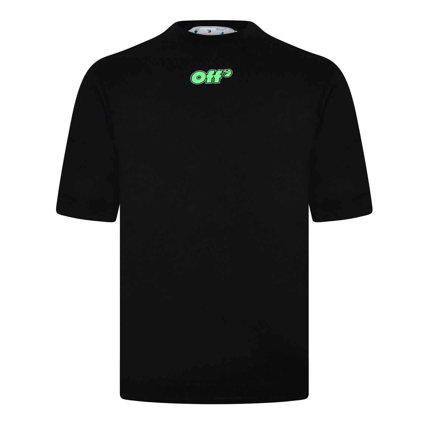 OFF alb Off Skate cu maneca scurta T pentru barbati negru verde fosforescent