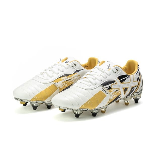 Ghete OXEN Raptor Elite Artificial Ground Rugby alb auriu negru