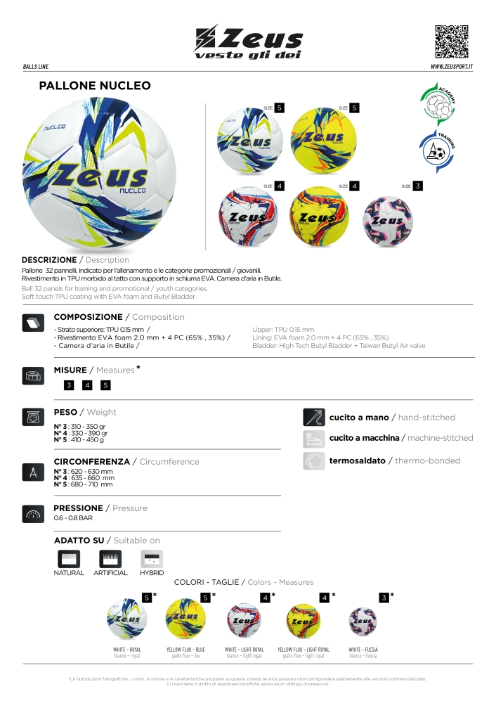 Minge fotbal PALLONE NUCLEO Zeus giallofluo bleumarin