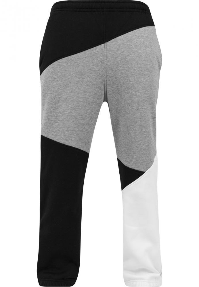 Pantalon trening zig zag negru gri Urban Classics alb