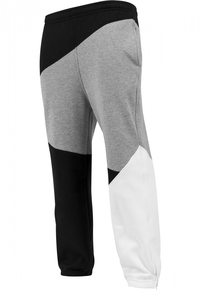 Pantalon trening zig zag negru gri Urban Classics alb