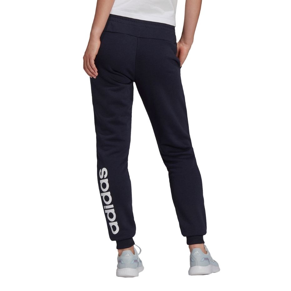 Pantaloni Adidas Essentials French Terry Logo bleumarin H07857 pentru femei