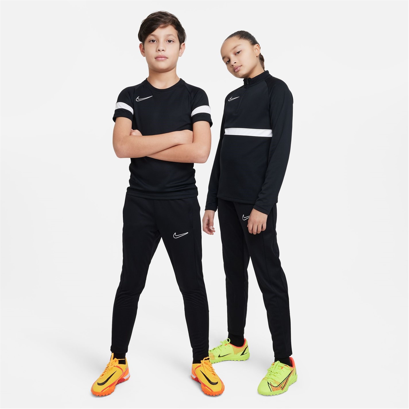 Pantaloni antrenament sport Nike Academy Juniors negru alb