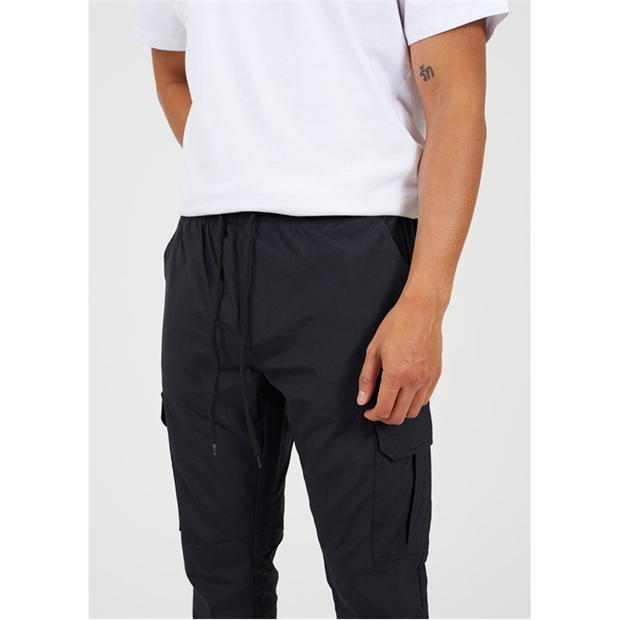 Pantaloni Brave Soul Taslan Cargo negru