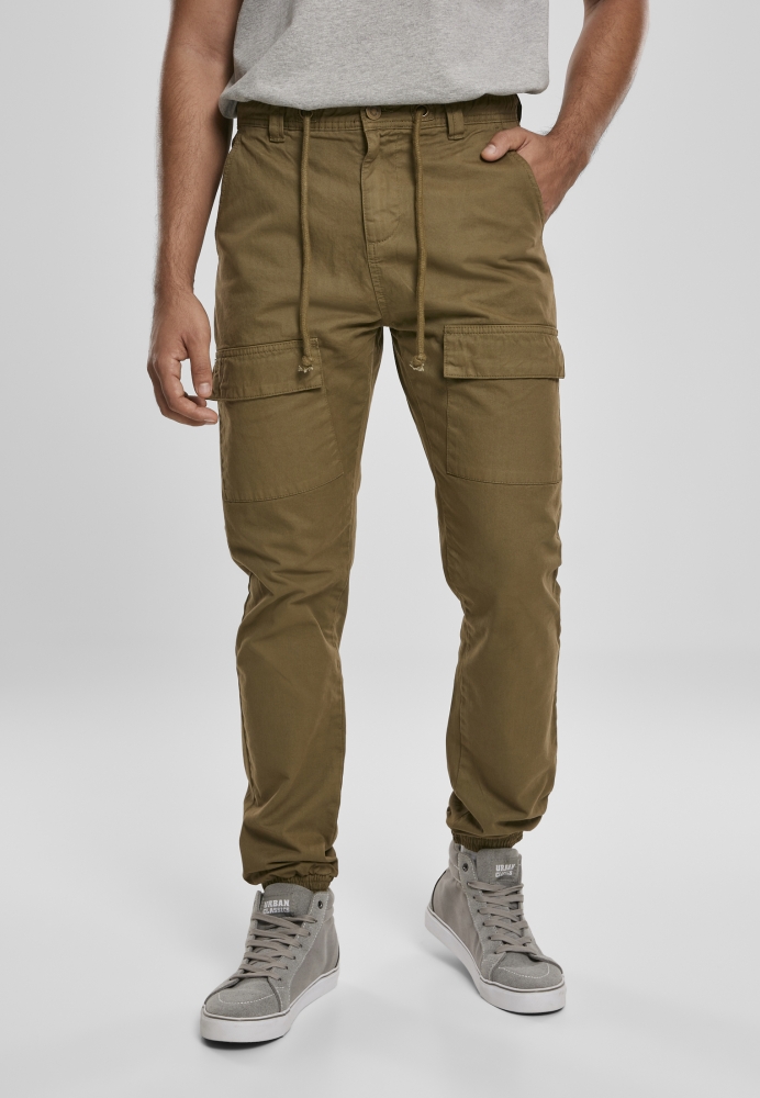 Pantaloni cargo sport cu buzunar in fata oliv Urban Classics