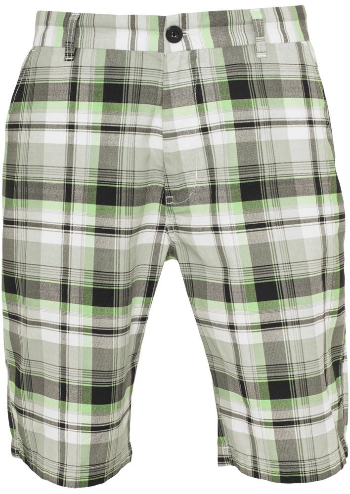 Pantaloni casual scurti alb negru Urban Classics verde deschis