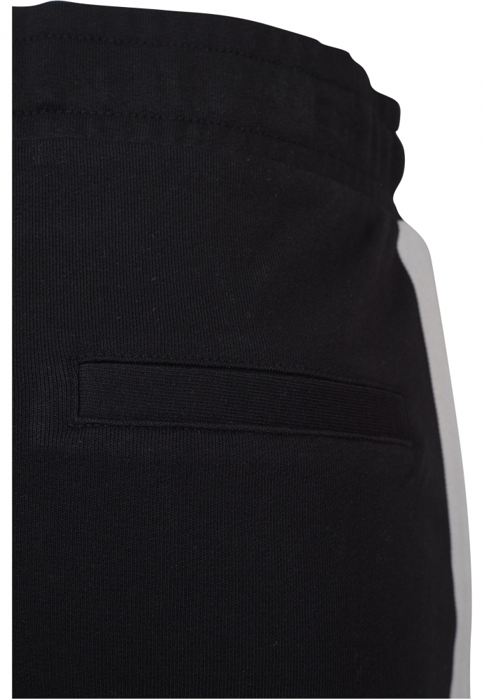 Pantaloni Culottes Taped Terry pentru Femei negru alb Urban Classics