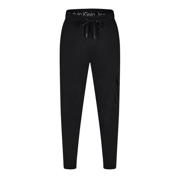 Pantaloni de trening Calvin Klein Jeans Logo-Patch negru