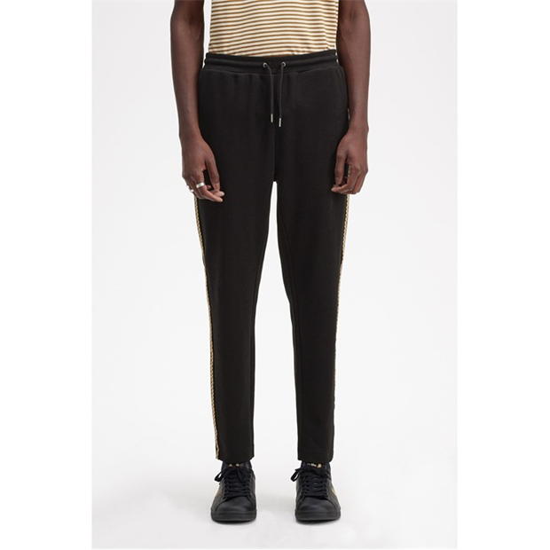 Pantaloni FRED PERRY Fred Cheq Tape barbati negru