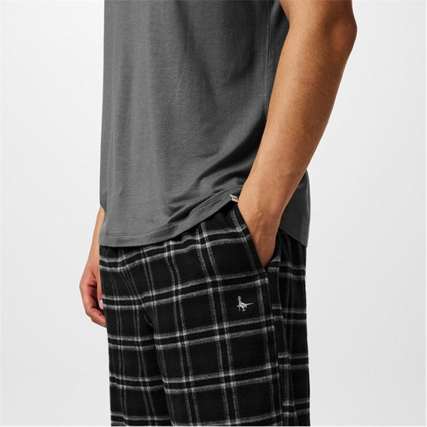 Pantaloni Jack Wills Flannel Check negru patratele