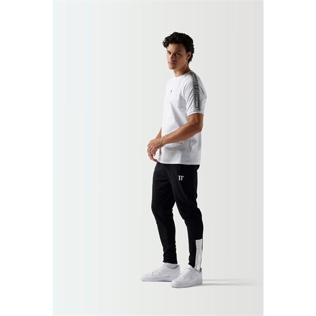 Pantaloni jogging 11 Degrees Colour Block Slim Fit - negru / alb