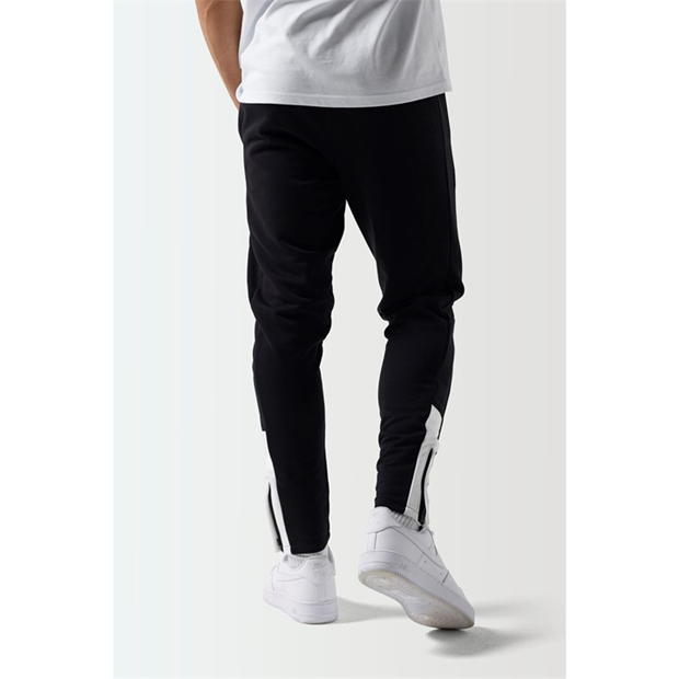 Pantaloni jogging 11 Degrees Colour Block Slim Fit - negru / alb