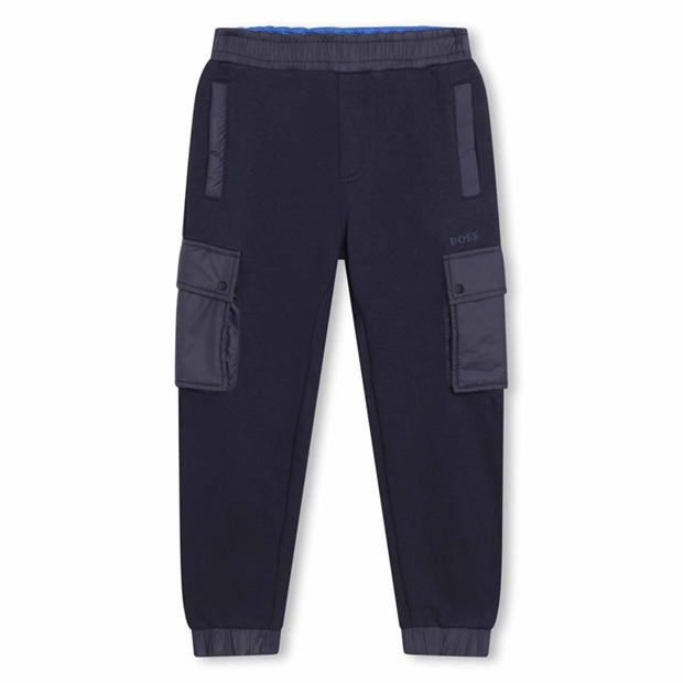 Pantaloni jogging Boss Boss Logo copii bleumarin