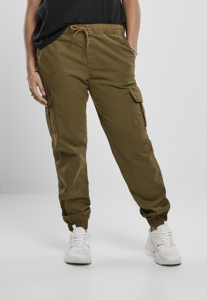 Pantaloni jogging cu talie inalta Cargo pentru Femei oliv Urban Classics