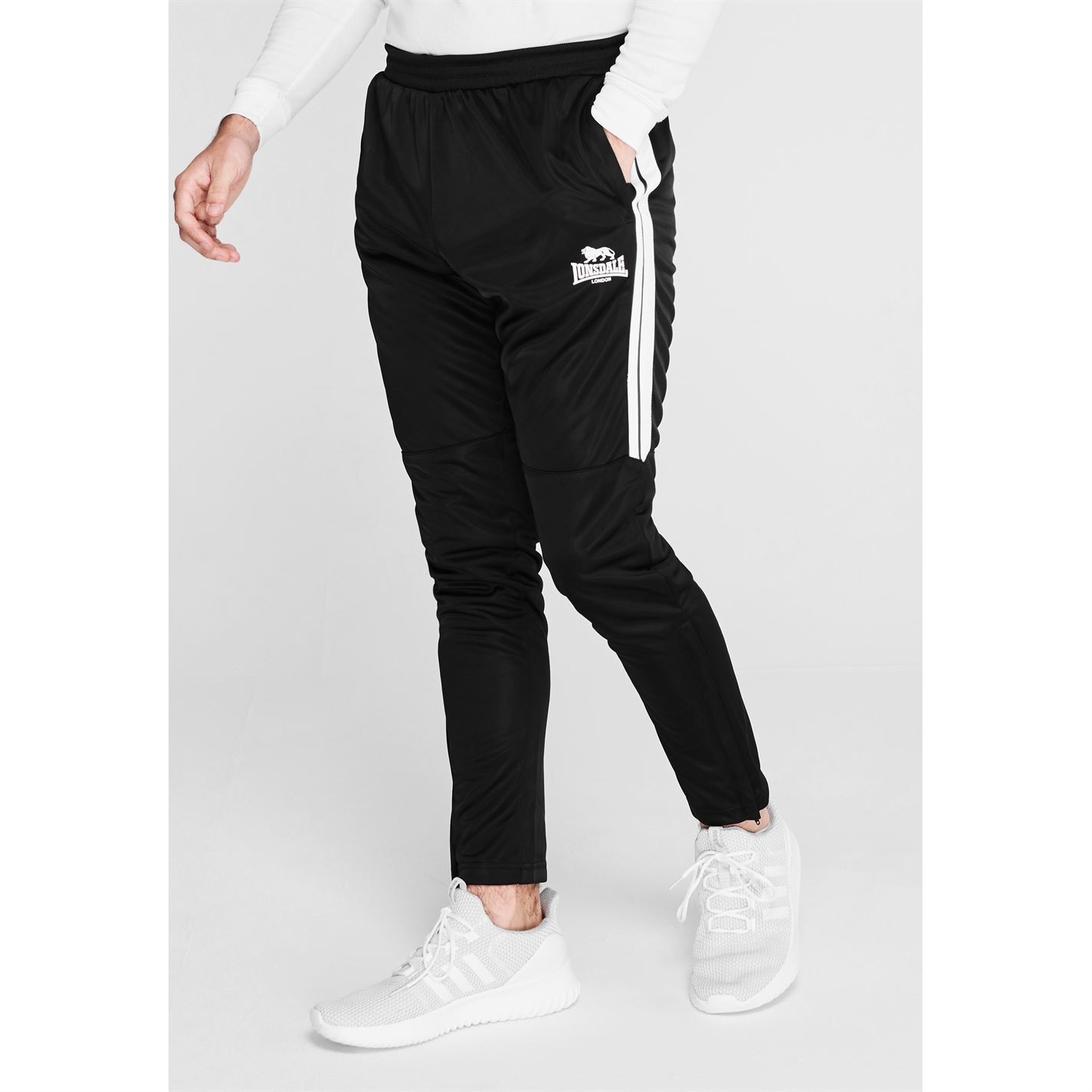 Pantaloni jogging Lonsdale 2 cu dungi conici pentru Barbati negru