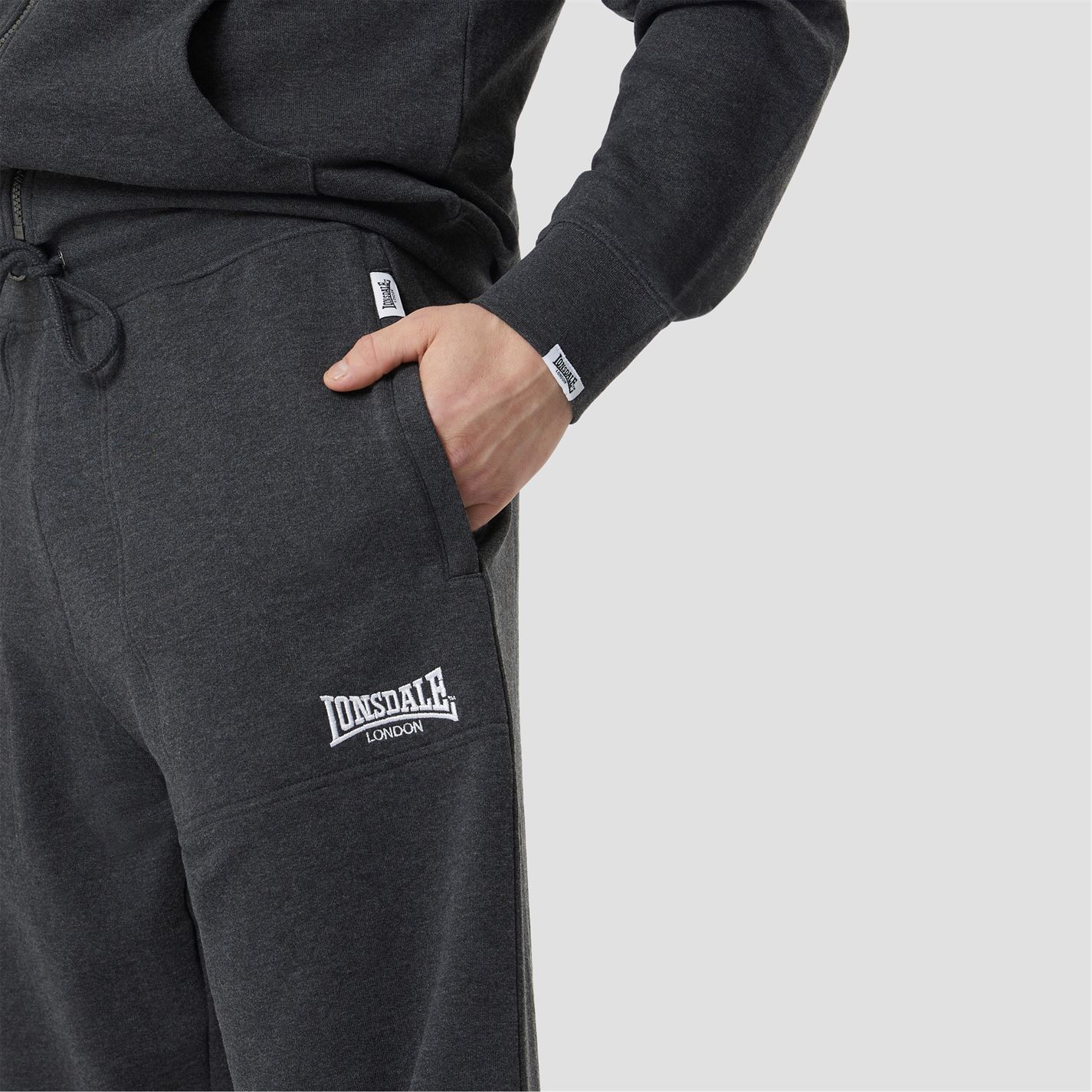 Pantaloni jogging Lonsdale Heavyweight Jersey gri carbune