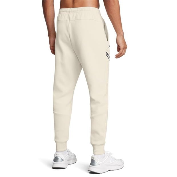 Pantaloni jogging Pantaloni sport fleece Under ARMOUR Ua Unstoppable Eu pentru Barbati sum alb negru