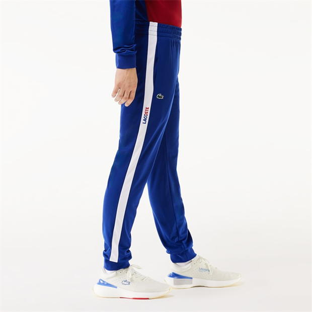 Pantaloni de trening Lacoste tenis capitan alb