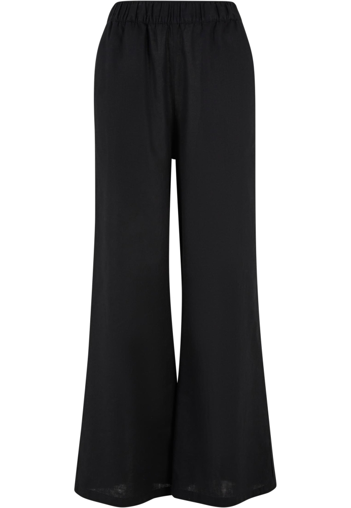 Pantaloni Linen Mixed Wide pentru Femei negru Urban Classics