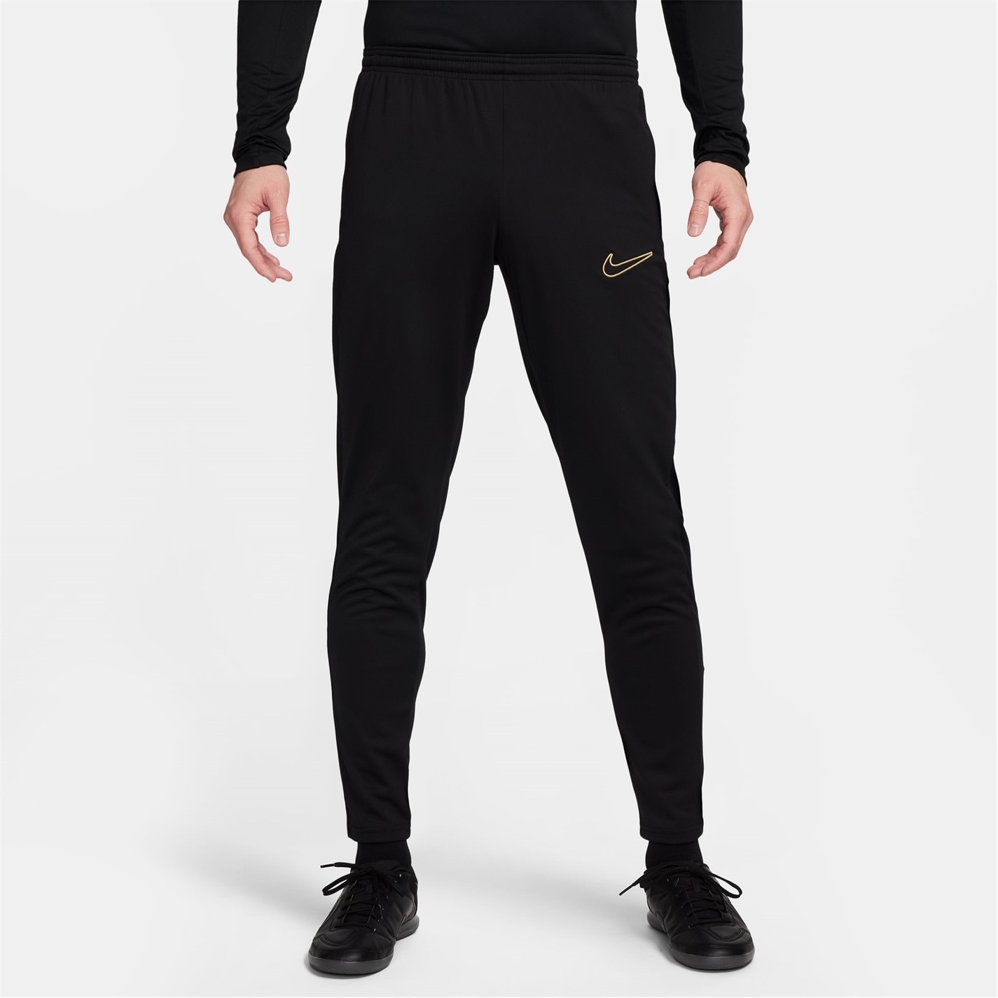 Pantaloni Nike Dri-FIT Academy Zippered Soccer pentru Barbati negru auriu