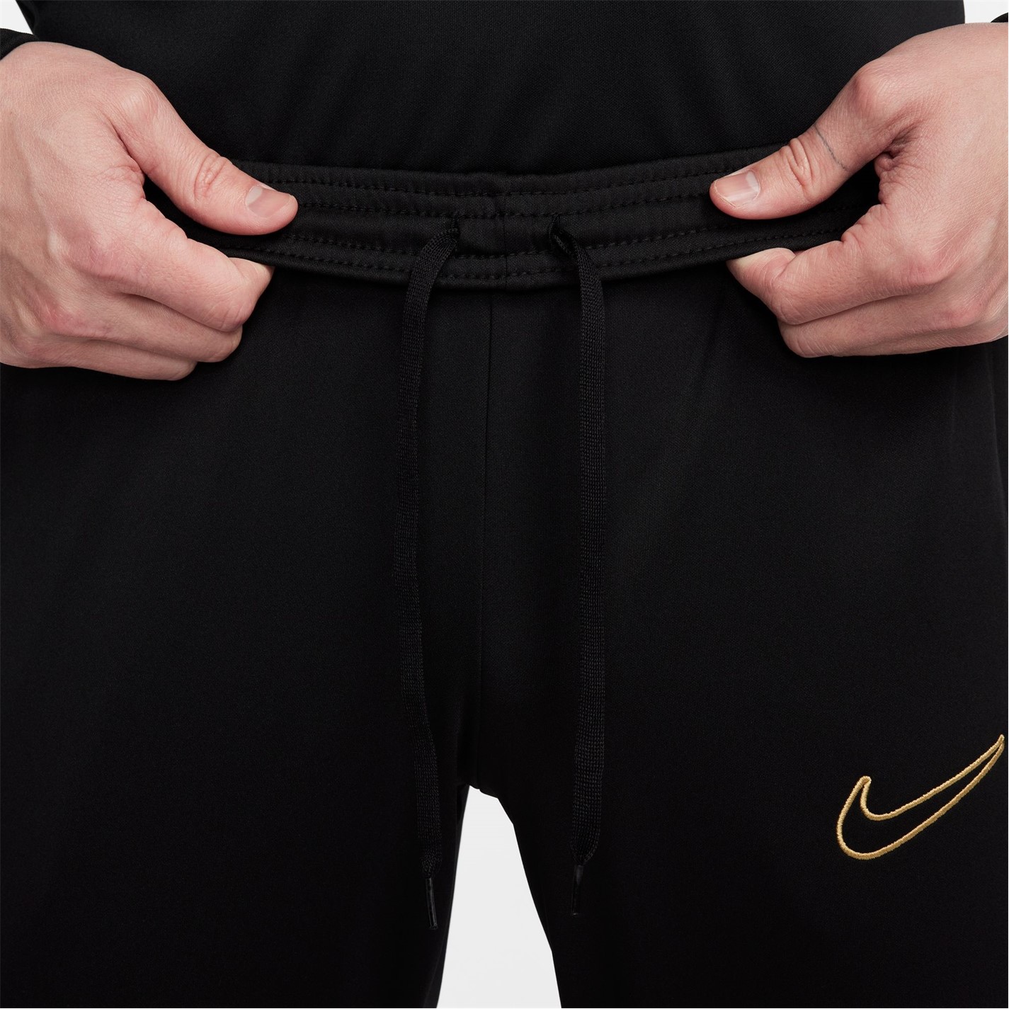 Pantaloni Nike Dri-FIT Academy Zippered Soccer pentru Barbati negru auriu