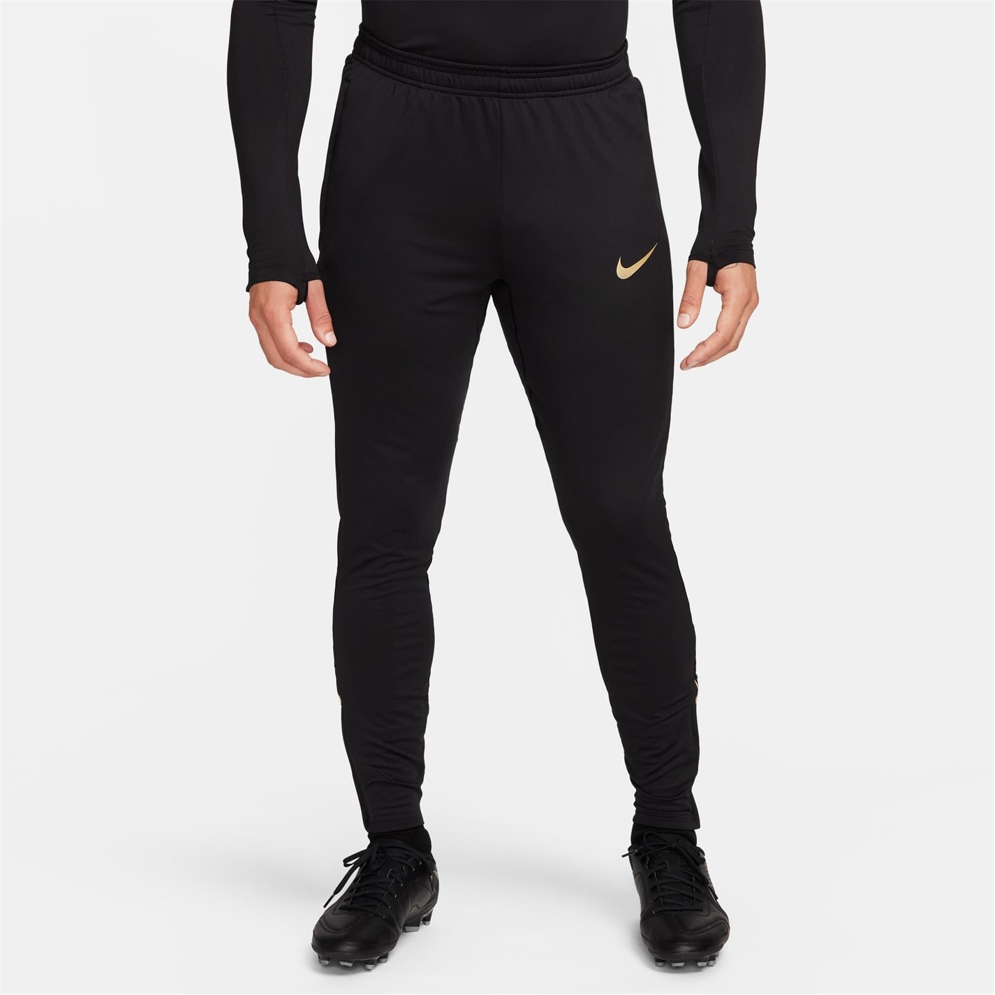 Pantaloni Nike Strike Dri-FIT Global fotbal pentru Barbati negru auriu