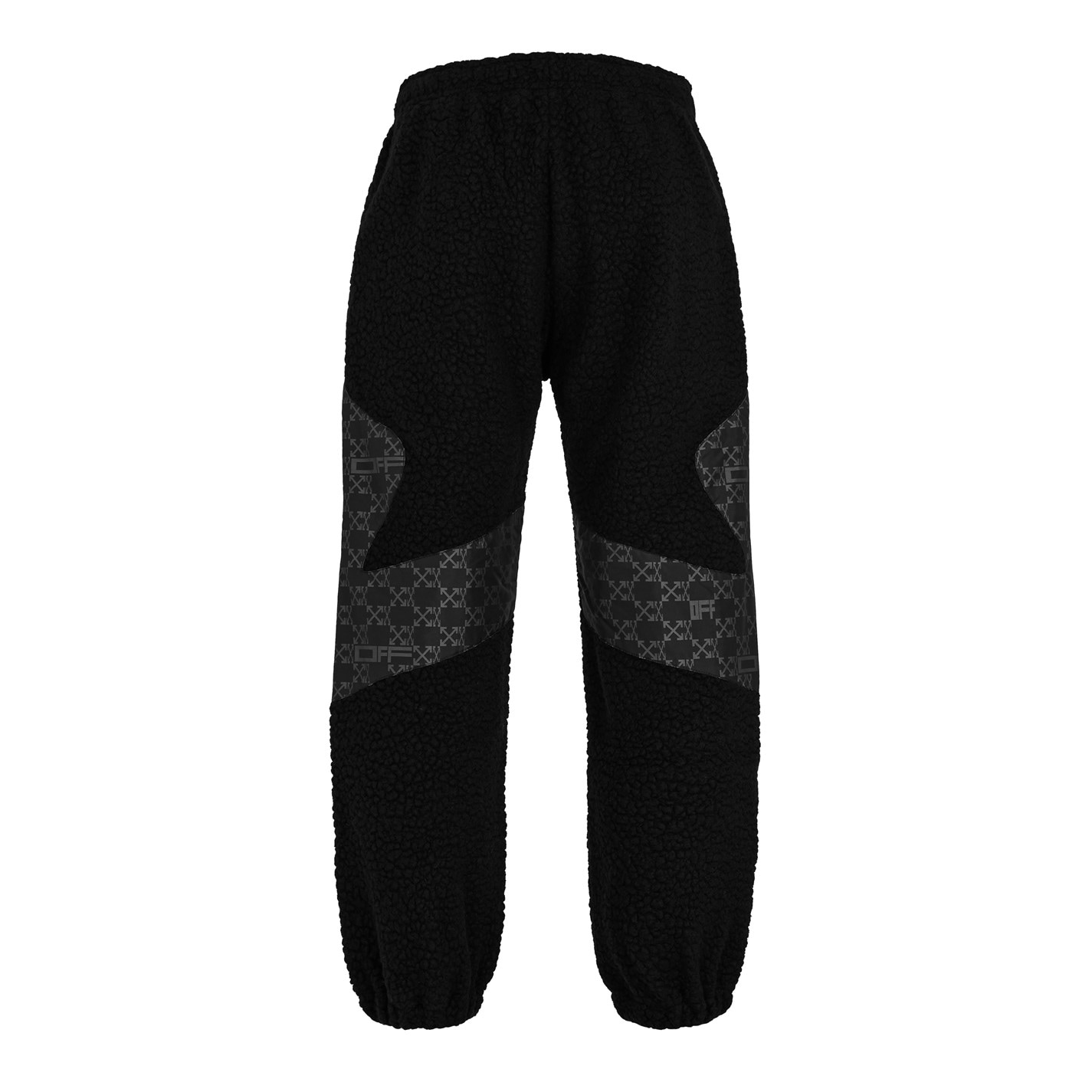 Pantaloni OFF alb Off Teddy pentru barbati negru inchis