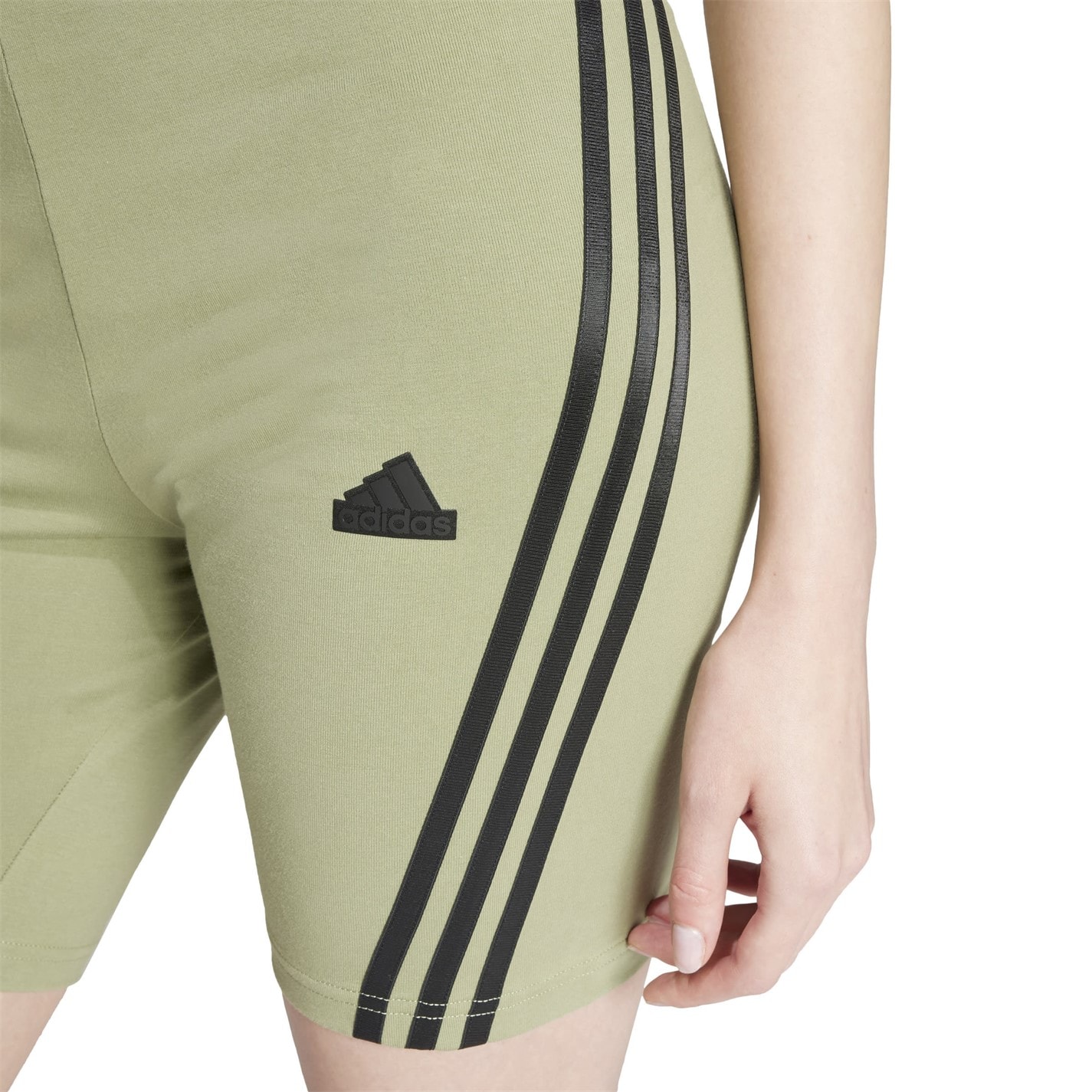 Pantaloni scurti adidas Future Icons 3-Stripes ciclism pentru femei kaki verde