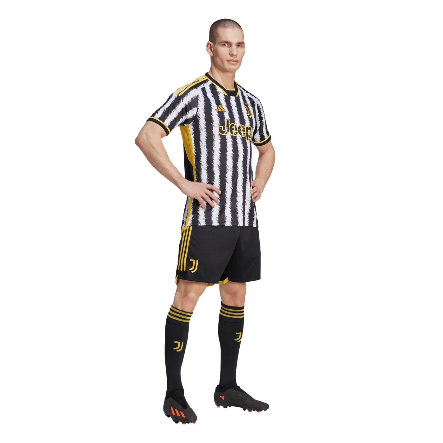 Pantaloni scurti adidas Juventus Acasa 2023 2024 pentru adulti negru auriu