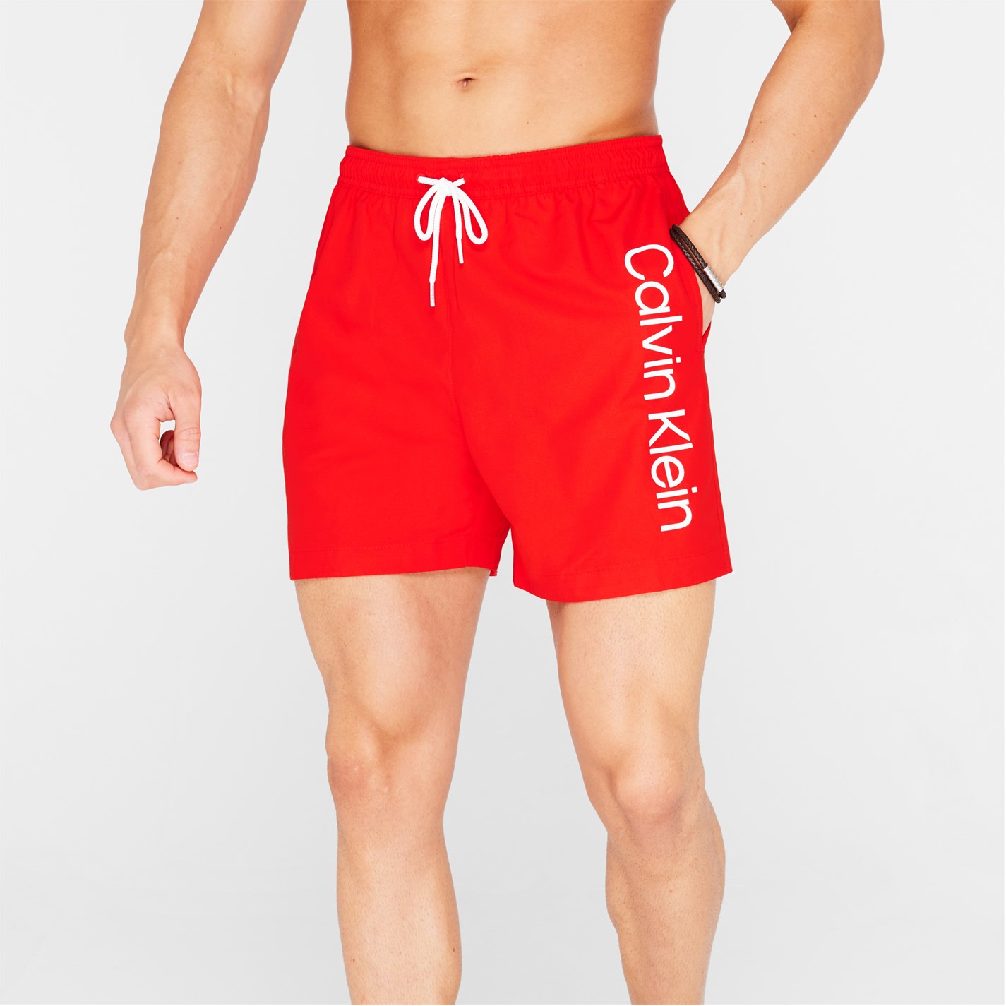 Pantaloni scurti inot Calvin Klein cu imprimeu mare rosu