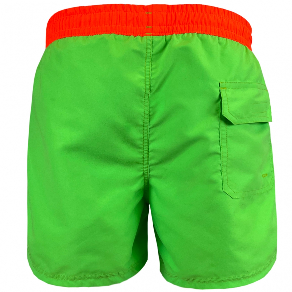 Pantaloni scurti inot Crowell Fluo color 2 verde-portocaliu neon