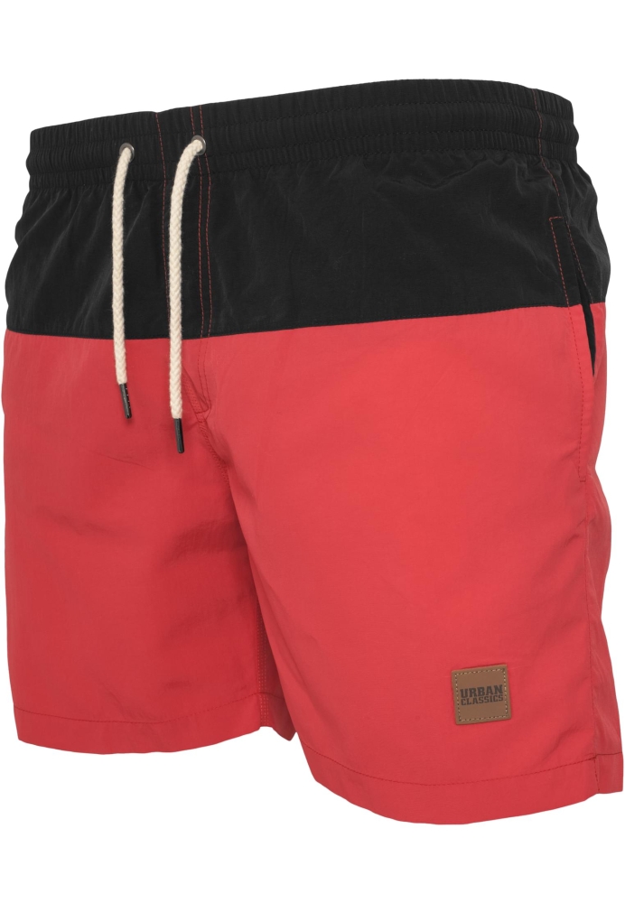 Pantaloni scurti inot negru rosu Urban Classics