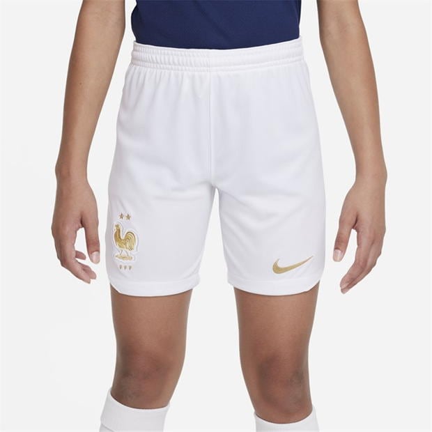 Pantaloni scurti Nike Fff 2022/23 Stadium Acasa Big Dri-Fit Soccer fotbal Short Unisex pentru Copii alb