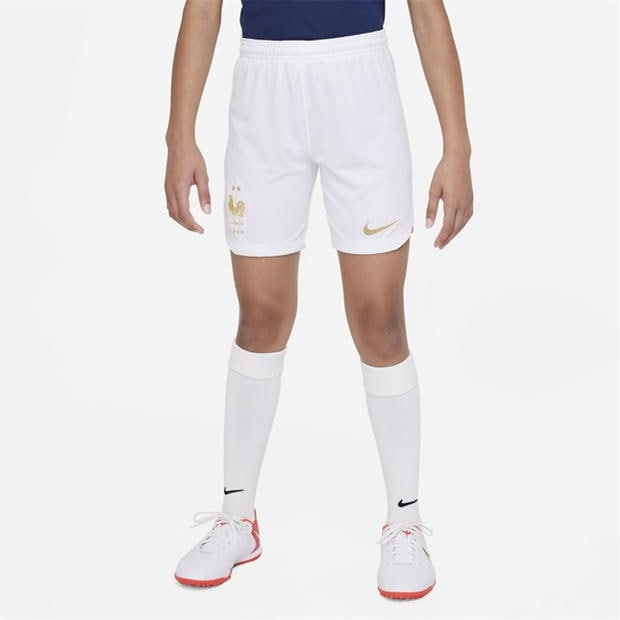 Pantaloni scurti Nike Fff 2022/23 Stadium Acasa Big Dri-Fit Soccer fotbal Short Unisex pentru Copii alb