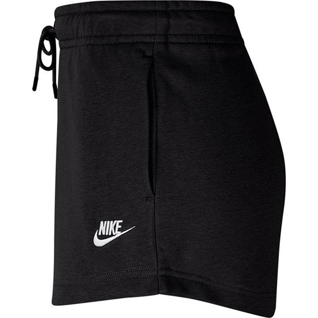 Pantaloni scurti Nike Sportswear Essential French Terry pentru femei negru alb