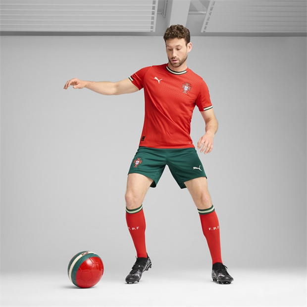 Pantaloni scurti Puma Portugalia Acasa 2025 pentru adulti verde galben