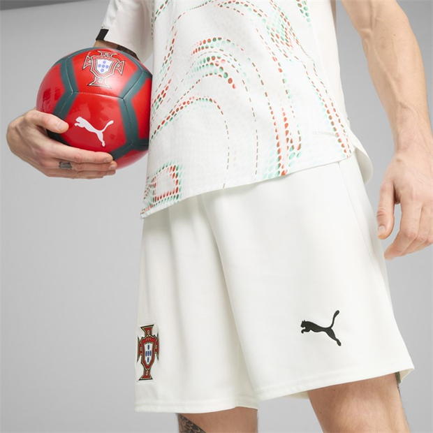 Pantaloni scurti Puma Portugalia Away 2025 pentru adulti alb negru