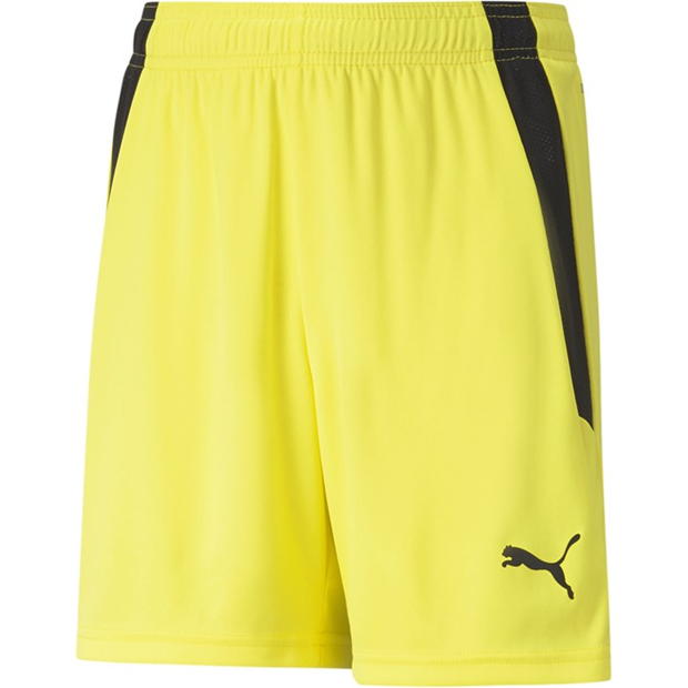 Pantaloni scurti Puma Teamliga fotbal Short Unisex pentru Copii copii fosforescent galben negru