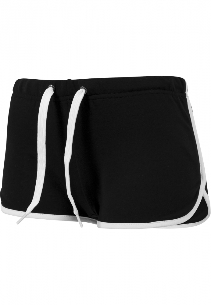 Pantaloni scurti sport femei negru alb Urban Classics