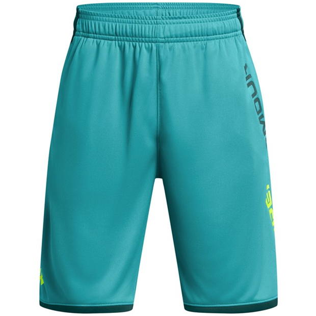 Pantaloni scurti Under Armour Stunt 3.0 Juniors bleu galben