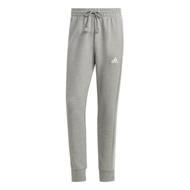 Pantaloni sport adidas Essentials French Terry conici Cuff 3- Stripes medium gri deschis