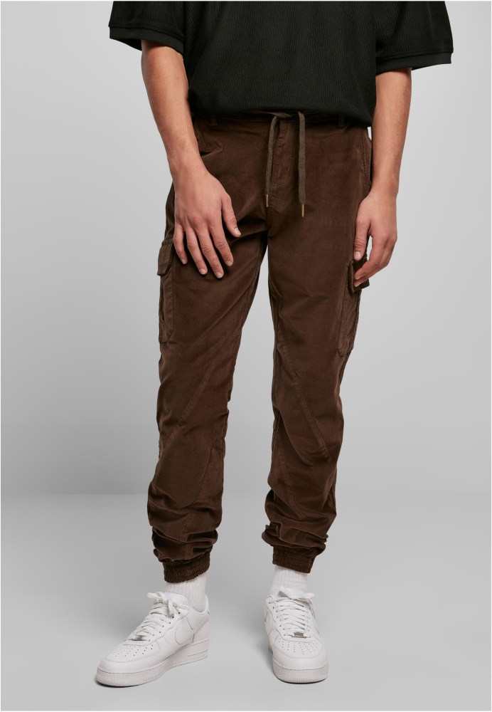 Pantaloni sport cargo din reiat oliv inchis Urban Classics