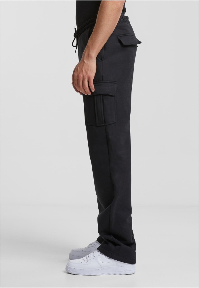 Pantaloni sport Heavy Straight Leg Cargo negru Urban Classics