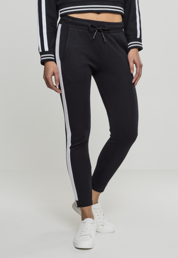 Pantaloni sport Interlock pentru Femei negru alb Urban Classics