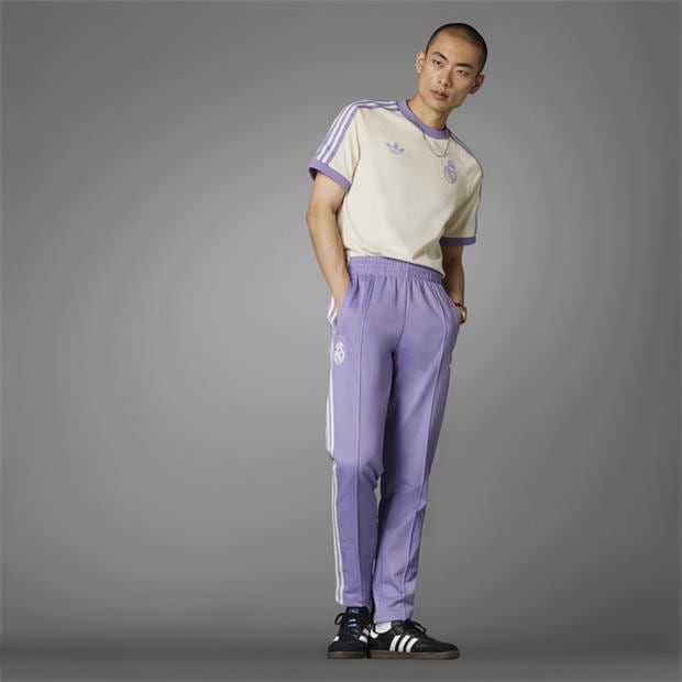 Pantaloni trening adidas Originals Real Madrid Beckenbauer pentru adulti lila alb